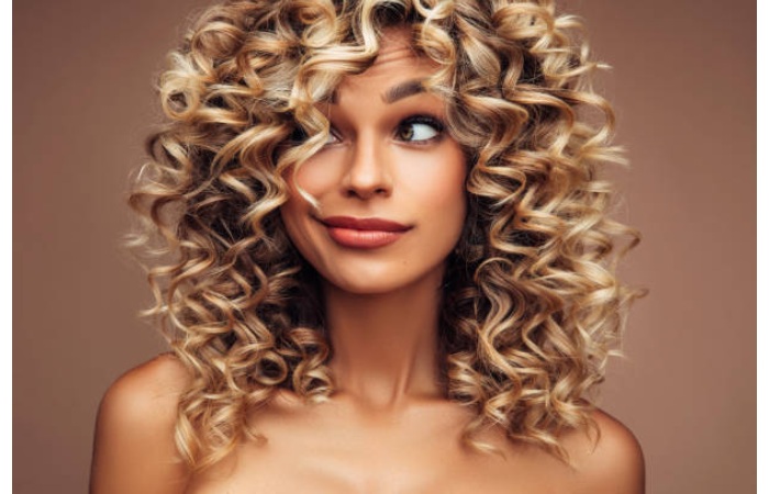 Tousled Curls with Curtain Bangs